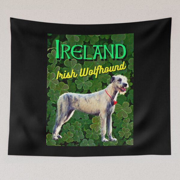 Item preview, Ireland Irish Wolfhound Clovers Shamrocks designed and sold by IrishPOD.