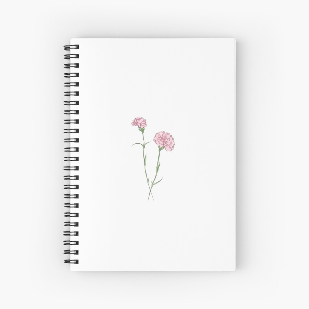 Carnation Flower Done in Ink.  Spiral Notebook for Sale by AndraMarie