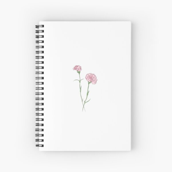 Carnation Flower Done in Ink.  Spiral Notebook for Sale by