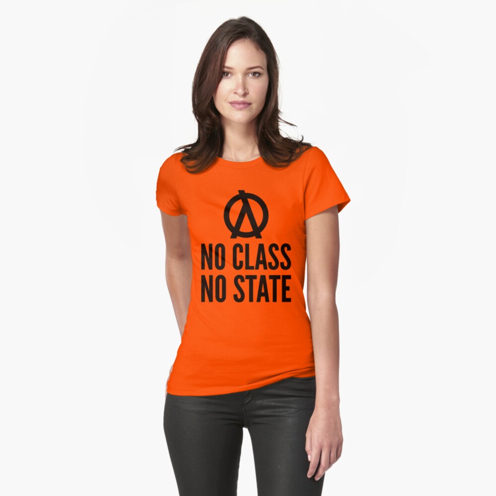 No Class No State Functional Programmer Black Text Design Fitted T-Shirt