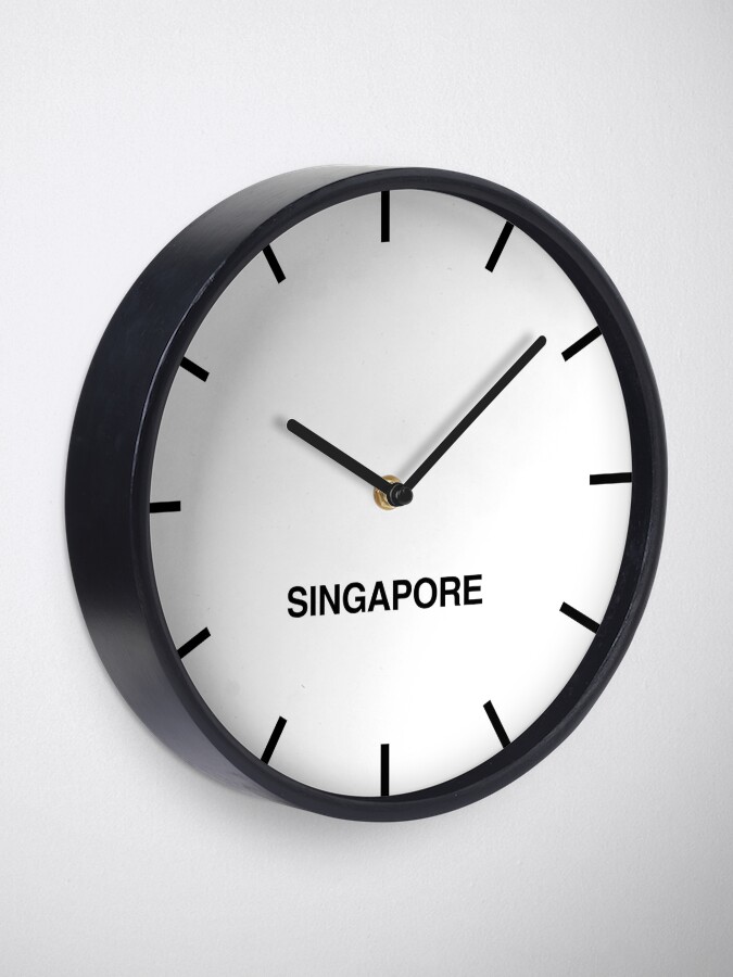 "Singapore Time Zone Newsroom Wall Clock" Clock for Sale by bluehugo