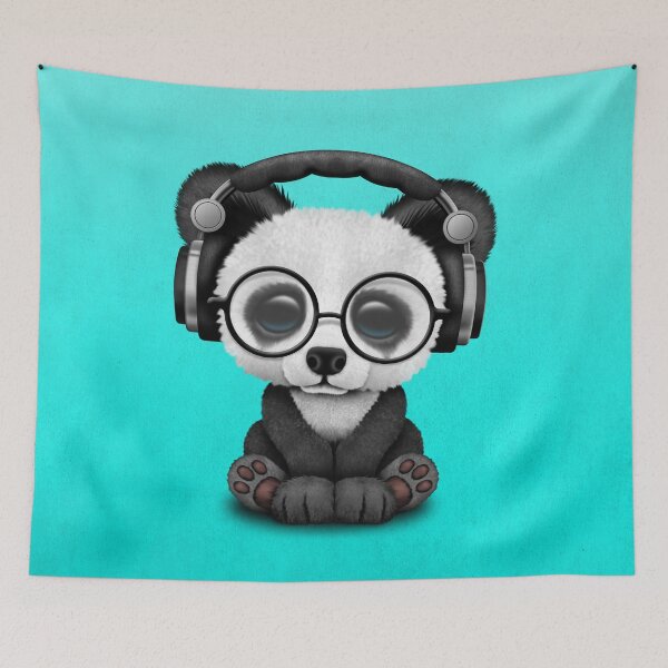 Item preview, Blue Baby Panda Dj Wearing Headphones  designed and sold by JeffBartels.