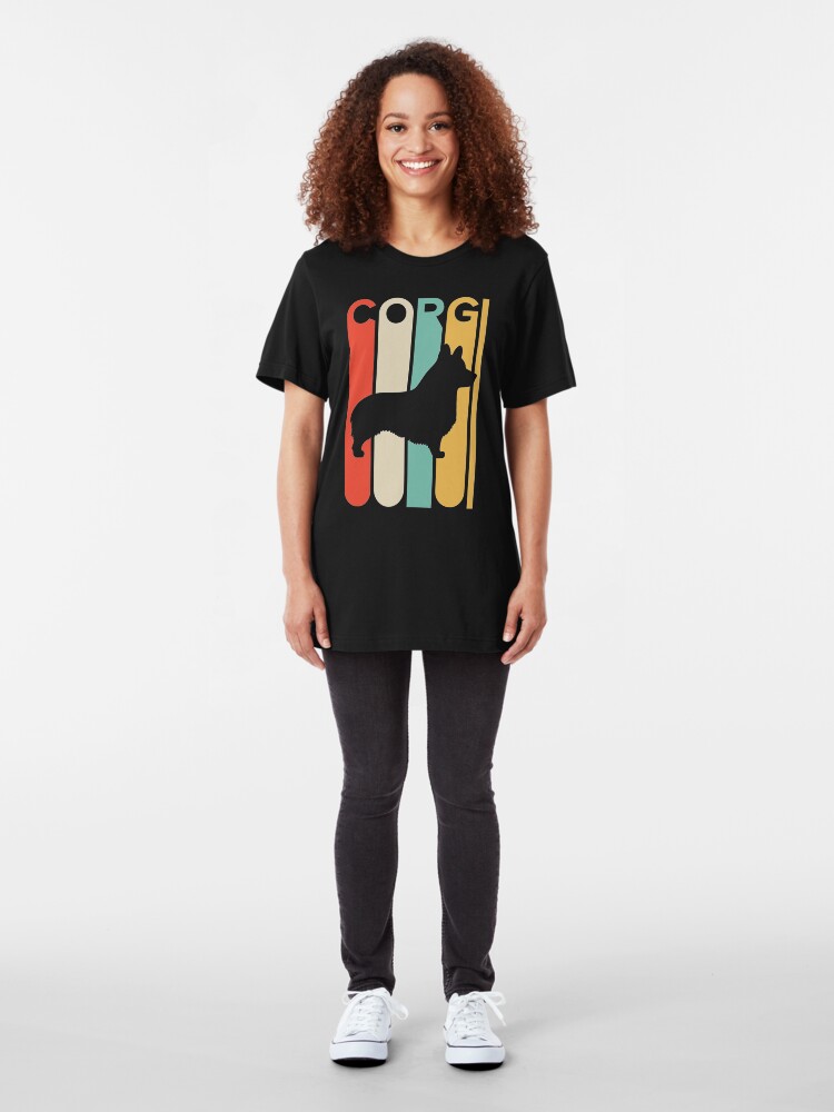 Alternate view of Vintage Style Corgi Silhouette Shirt Slim Fit T-Shirt
