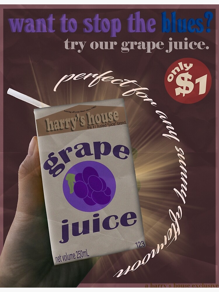 "Grape juice harry styles poster" Poster for Sale by demjinn Redbubble