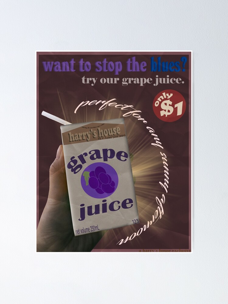 "Grape juice harry styles poster" Poster for Sale by demjinn Redbubble