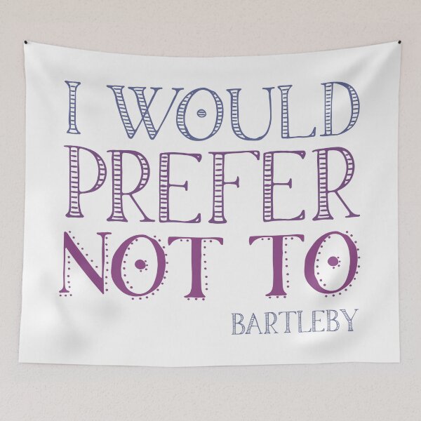 Item preview, "I would prefer not to" - book quote, Bartleby the Scrivener, Melville (purple text) designed and sold by Ofeefee.