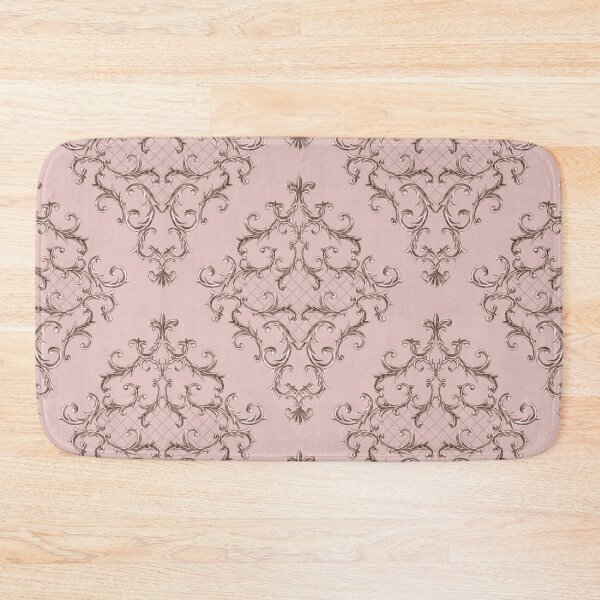 Item preview, Flourish Ornamental Damask Metallic Pink Pattern - Baroque Patterns designed and sold by antevasinart.