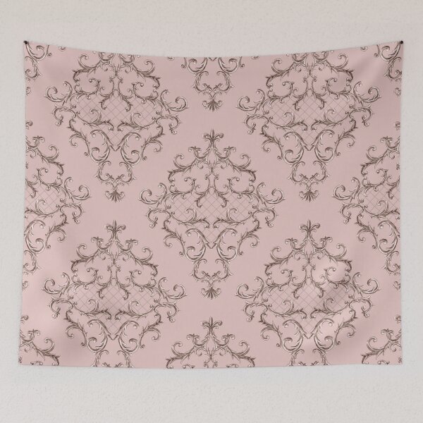 Aperçu de l'œuvre Flourish Ornement Damassé Motif Rose Métallisé - Motifs Baroques créée et vendue par antevasinart.