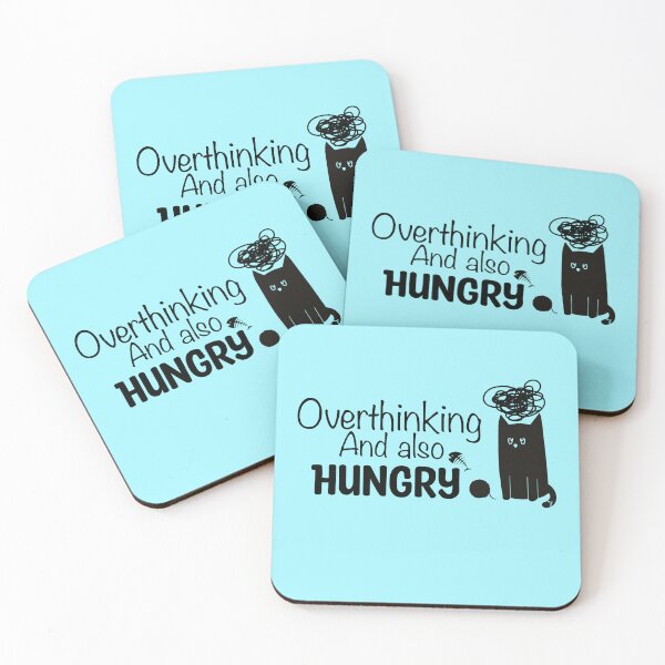 Item preview, Overthinking and also hungry black cat designed and sold by Dinablal.