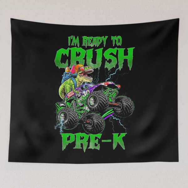 Item preview, Crush Pre-k Dinosaur Monster Truck Back to School Boys Kids designed and sold by leshiarivers.