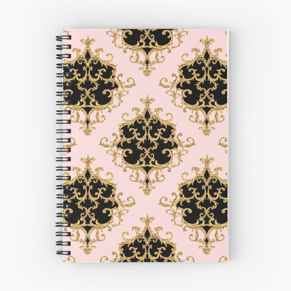 Item preview, Flourish Ornamental Damask Gold Black Pink Pattern - Baroque Patterns designed and sold by antevasinart.