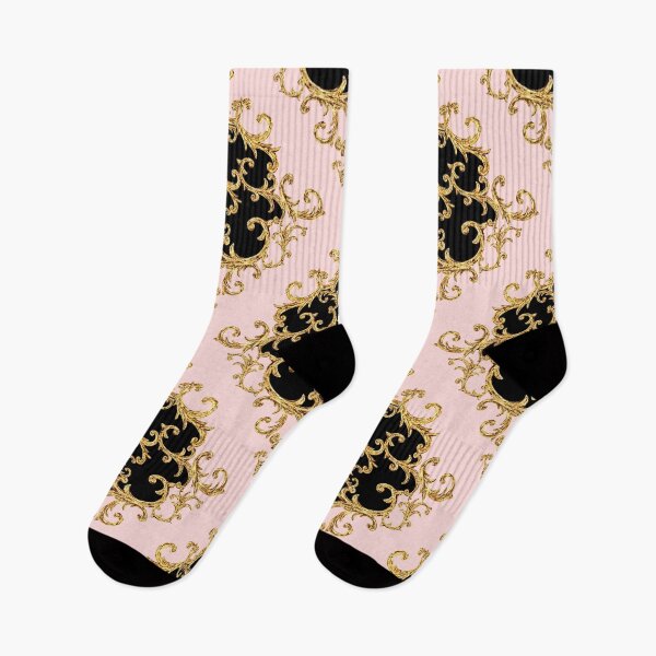 Item preview, Flourish Ornamental Damask Gold Black Pink Pattern - Baroque Patterns designed and sold by antevasinart.