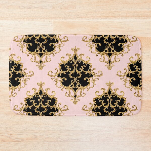 Item preview, Flourish Ornamental Damask Gold Black Pink Pattern - Baroque Patterns designed and sold by antevasinart.