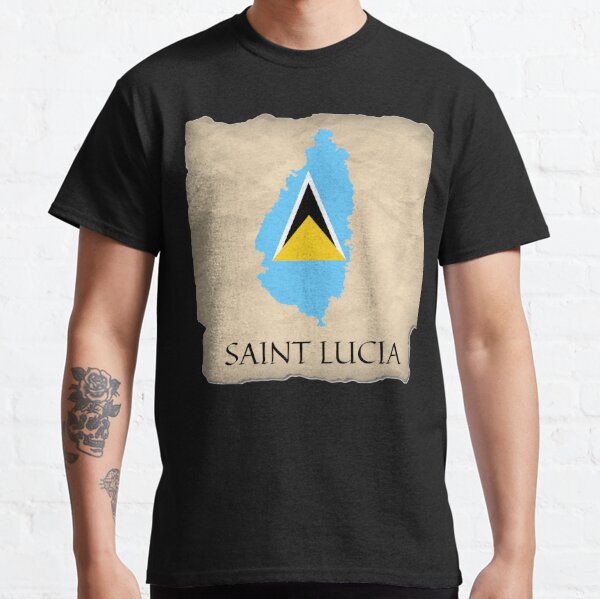 St. Lucia Shirt, Unisex 2 Sides Saint Lucia West Indies T-Shirt