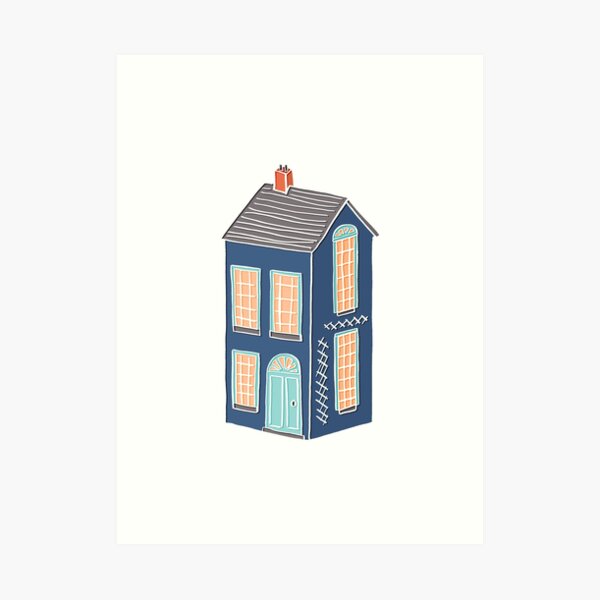 Little Townhouse Drawing Art Print