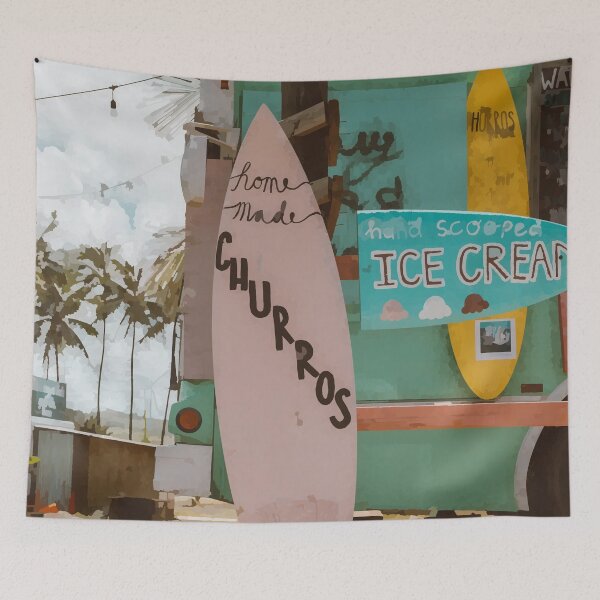 Item preview, Caribbean Food Truck - Watercolour Style designed and sold by WWWC2288.
