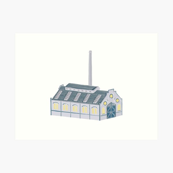 Little Factory Drawing Art Print