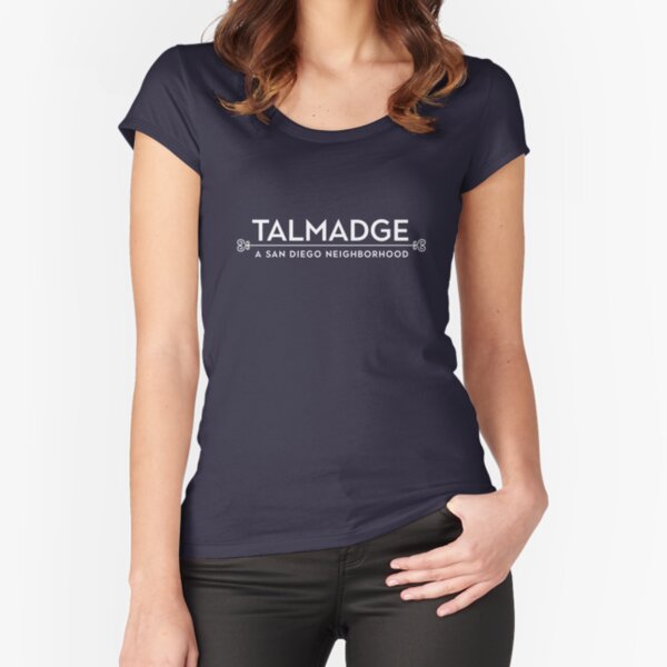 Simply Talmadge WHITE PRINT Fitted Scoop T-Shirt