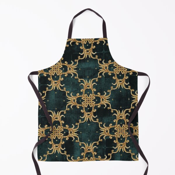 Item preview, Flourish Ornamental Damask Velvet Gold Black Green Pattern - Baroque Patterns designed and sold by antevasinart.