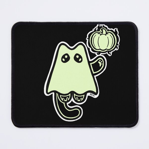 Item preview, Little Ghost Cat with a Pumpkin designed and sold by RJKpoyp.