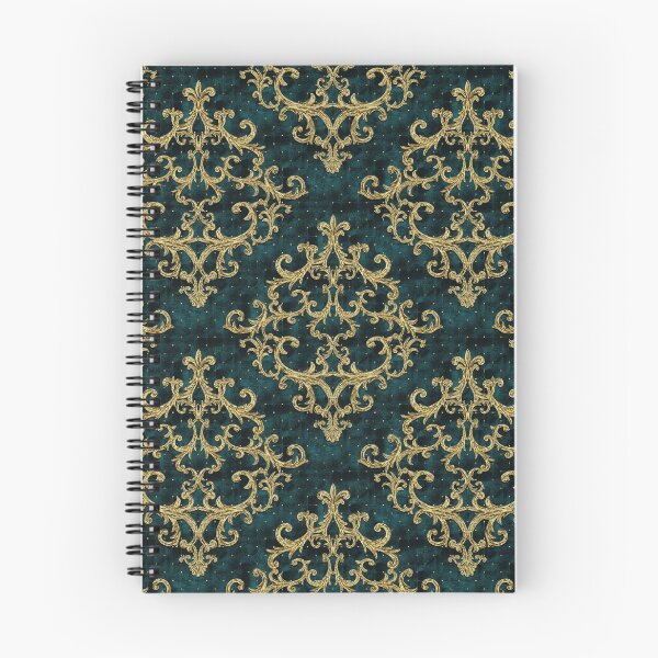 Aperçu de l'œuvre Velours Damassé Ornemental Motif Or Vert - Velours Motifs Baroques créée et vendue par antevasinart.