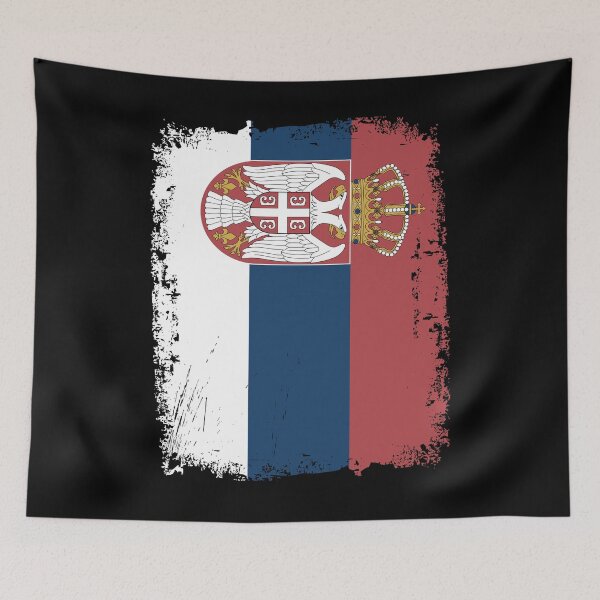 Item preview, Serbia Flag Distressed designed and sold by rafaeltto.