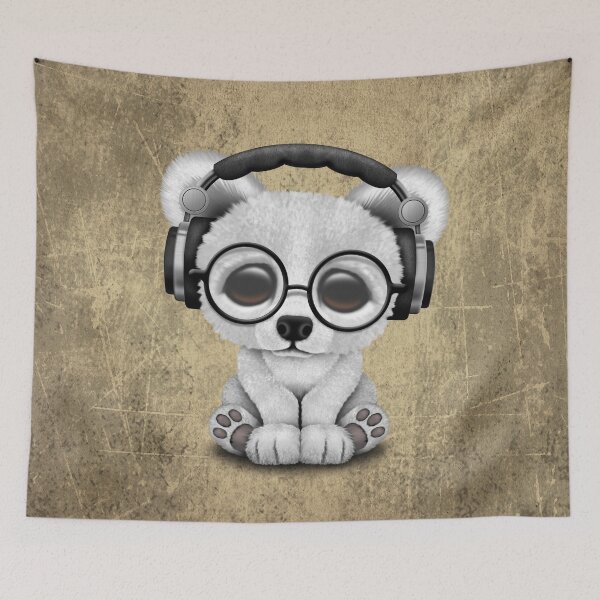 Item preview, Cute Baby Polar Bear Dj Wearing Headphones designed and sold by JeffBartels.