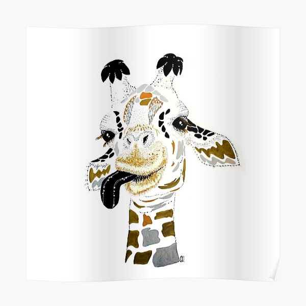 White giraffe Poster