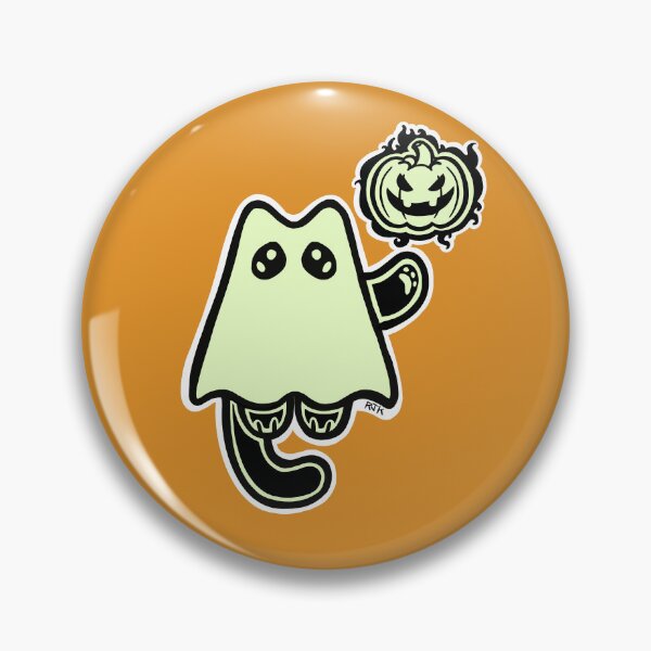Item preview, Little Ghost Cat with a Jack O' Lantern designed and sold by RJKpoyp.