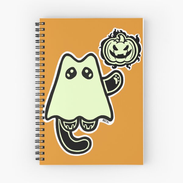 Item preview, Little Ghost Cat with a Jack O' Lantern designed and sold by RJKpoyp.