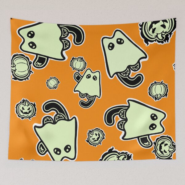 Item preview, Little Ghost Cat with a Jack O' Lantern designed and sold by RJKpoyp.