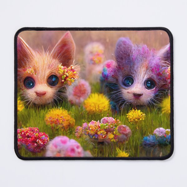 Item preview, Cute Colorful Kittens in a Field of Flowers designed and sold by Weirdarto.