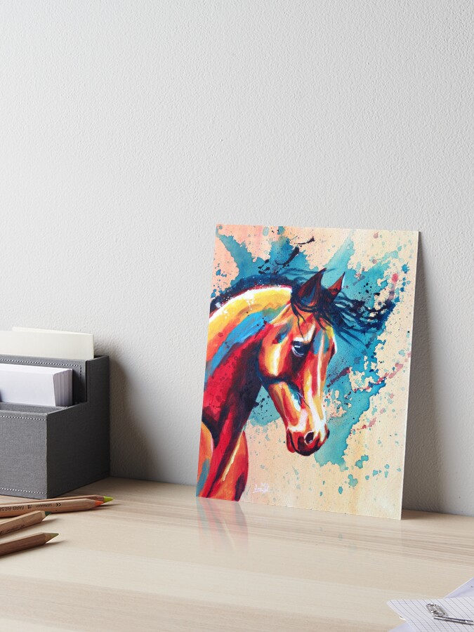 Horse Portrait - original acrylic canvas painting Art Board Print for Sale  by floartstudio