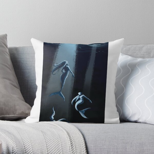 Mermaids of the deep Throw Pillow