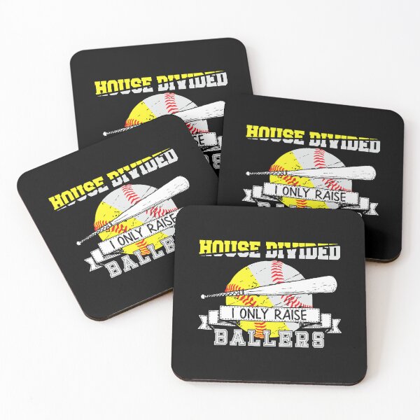 Item preview, House Divided I Only Raise Ballers Funny Baseball Softball Divided House Ball Mom designed and sold by MichelSorour.