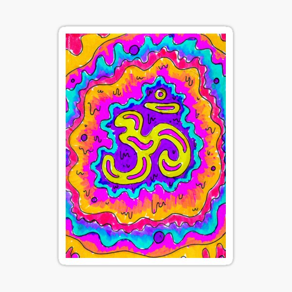 Psychedelic Project - Om - High - Psycho - Drugs - India Sticker