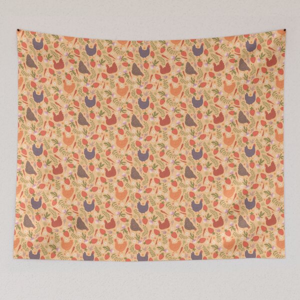 Item preview, Chickens with Strawberries, Carrots, Lavender, and Turnips designed and sold by eleary.