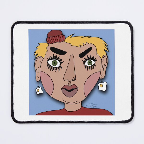 Item preview, Cartoon trippy egg lady portrait designed and sold by artbylilli.