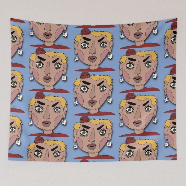 Item preview, Cartoon trippy egg lady portrait designed and sold by artbylilli.