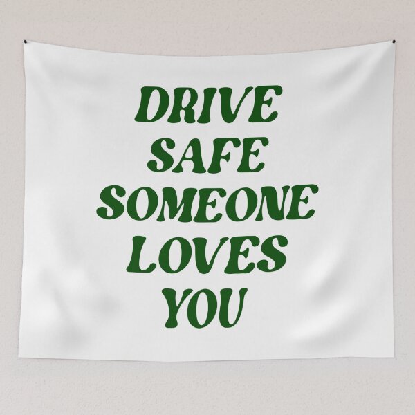 Item preview, Drive Safe Someone Loves You Green Text Aesthetic Clothing Pullover Hoodie designed and sold by fabianggbqd06.