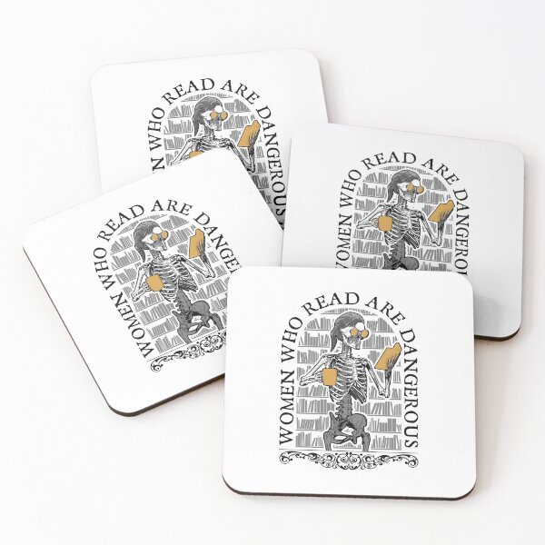 Item preview, Women Who Read Are Dangerous Gothic Book Lover Skeleton Girl designed and sold by GrandeDuc.