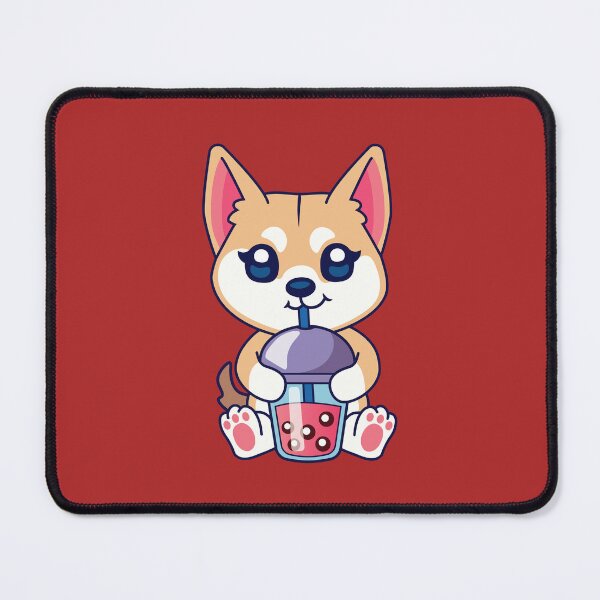 Item preview, dog drinking boba tea, shiba inu designed and sold by THROUGH-LIFE.