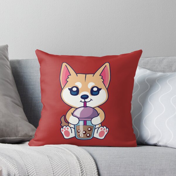 Item preview, dog drinking boba tea, shiba inu designed and sold by THROUGH-LIFE.