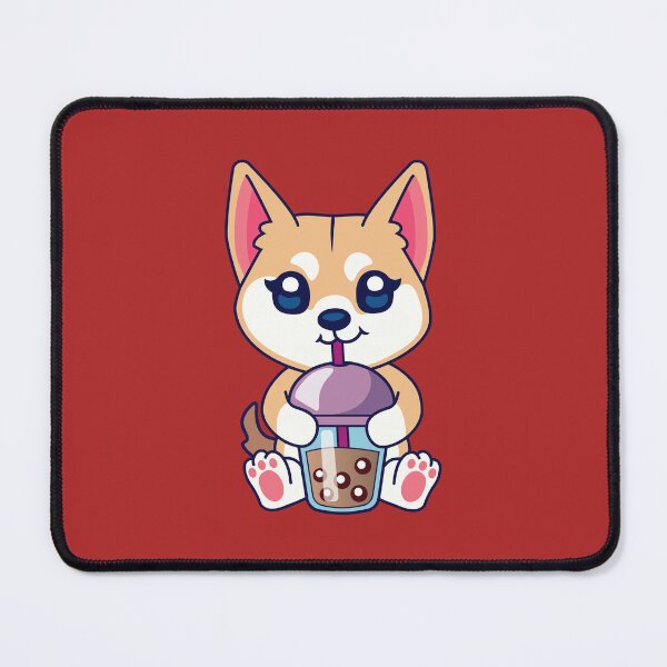 Item preview, dog drinking boba tea, shiba inu designed and sold by THROUGH-LIFE.