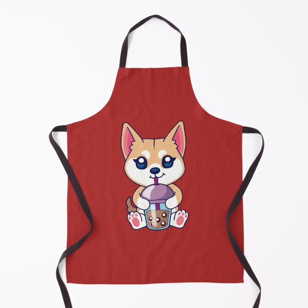 Item preview, dog drinking boba tea, shiba inu designed and sold by THROUGH-LIFE.