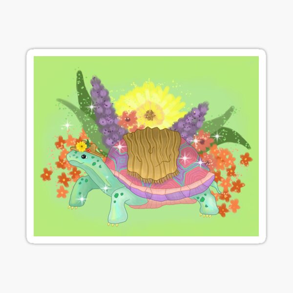 Item preview, Turtle with a Little Flower Hat designed and sold by Blossomlilmoon.