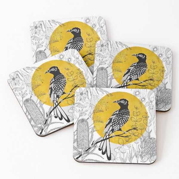 Item preview, Regent Honeyeater Endangered Australia Native Bird Floral designed and sold by DucksandBoats.