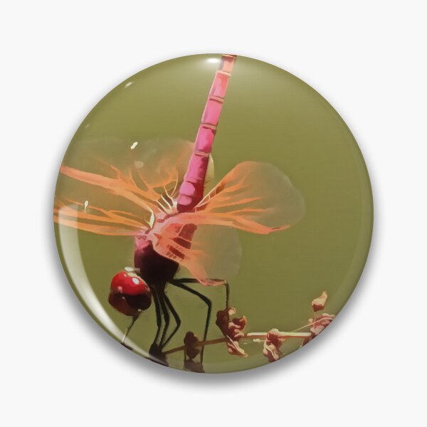 Item preview, Bright Red Violet Dropwing Isolated On Green Acrylic Painting designed and sold by taiche.