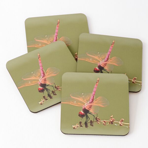 Item preview, Bright Red Violet Dropwing Isolated On Green Acrylic Painting designed and sold by taiche.