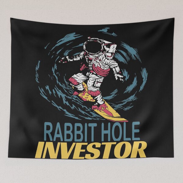 Artikelvorschau, Surfender Astronaut im Weltraum - Rabbit Hole Investor entworfen und verkauft von BearMrktGenius.